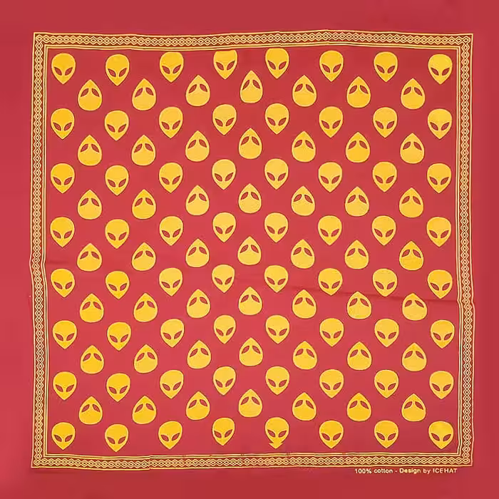 دستمال سر قرمز نخی مدل ALIEN