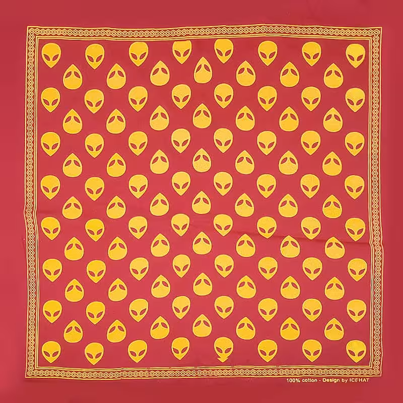 دستمال سر قرمز نخی مدل ALIEN
