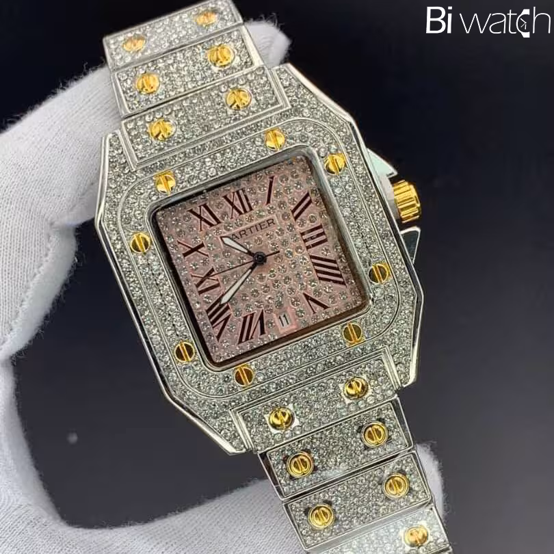 ساعت مچی فول نگین کارتیر Cartier Full Diamond 4512C