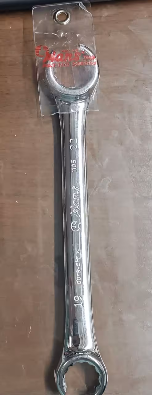 آچار دوسر رینگی چاک دار سایز 22*19 هنس (دو سر باز) تایوان