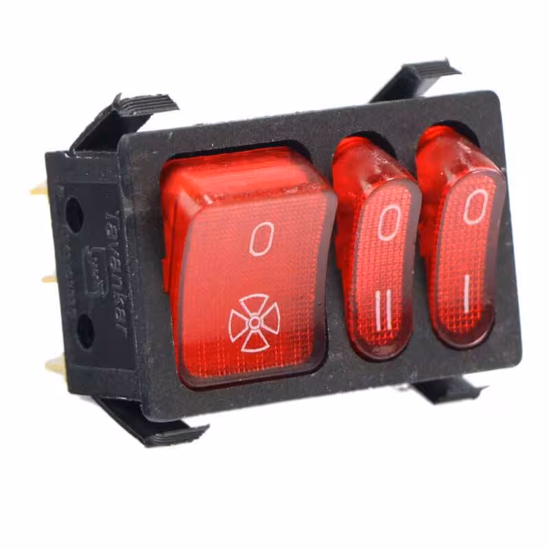 کلید راکر سه پل فن دار بخاری برقی جنس درجه یک