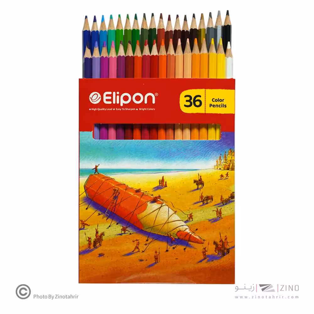 مداد رنگی 36رنگ جعبه مقوایی الیپون