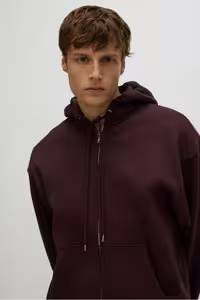 سویشرت مردانه تناسب بالای گشاد با کاپوت و زیپ H&M