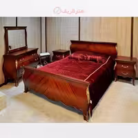 سرویس خواب و آینه کنسول معرق کاری، رنگ چند لایه پولیش شده طراحی آنتیک و شیک