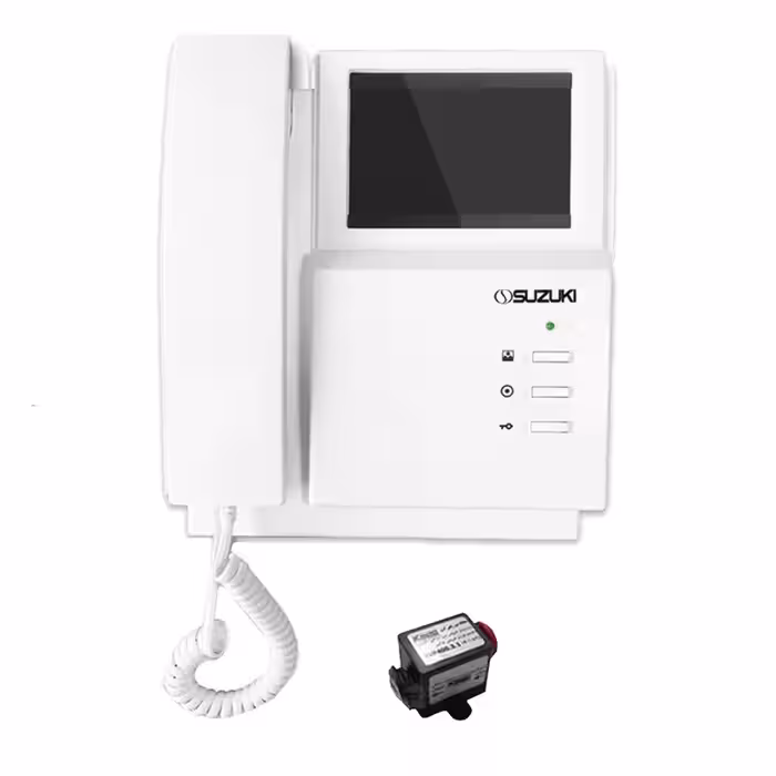 مانیتور دربازکن تصویری سوزوکی مدل 413 به همراه محافظ ولتاژ مانیتور