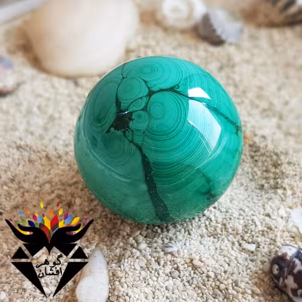 گوی مالاکیت اصل خوشرنگ H3086