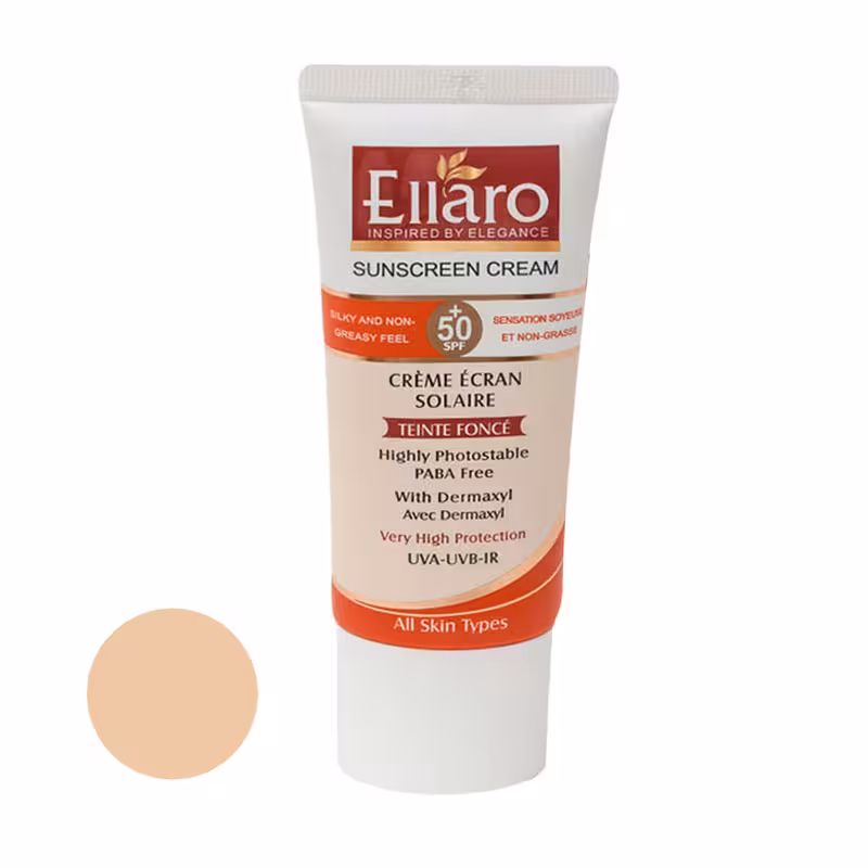 کرم ضد افتاب SPF 50 الارو مناسب انواع پوست رنگ بژ طبیعی