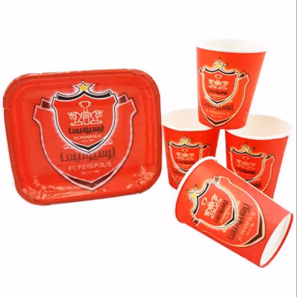 تم تولد لیوان و بشقاب تم پرسپولیس(پک10عددی)