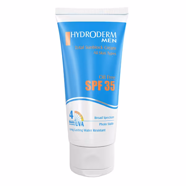 كرم ضد آفتاب اقایان SPF35 هيدرودرم فاقد چربیHydroderm Total Sunblock Cream SPF35 For Men