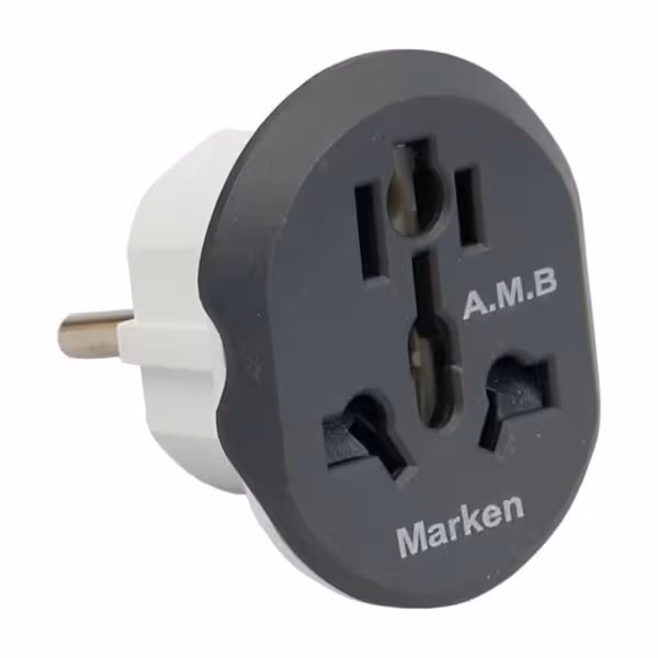 دوشاخه تبدیل سه به دو همه کاره ارت دار مارک Marken