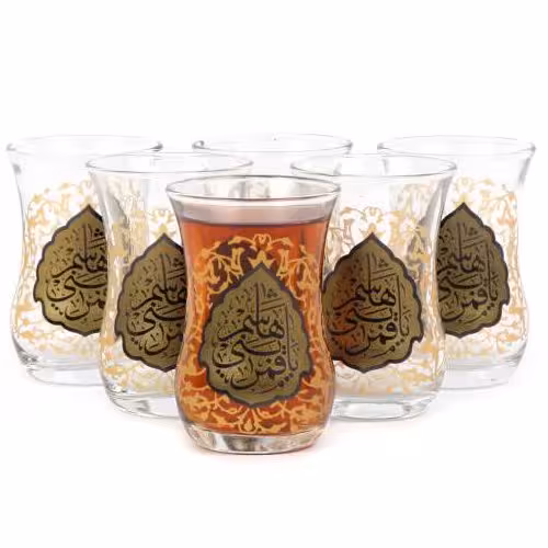 ست استکان کمر باریک طرح یا قمر بنی هاشم