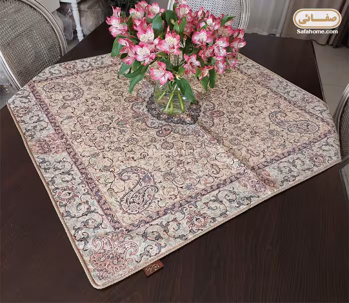 رومیزی 1×1 ترمه هاشمی کد 79 با 3 رنگ متنوع