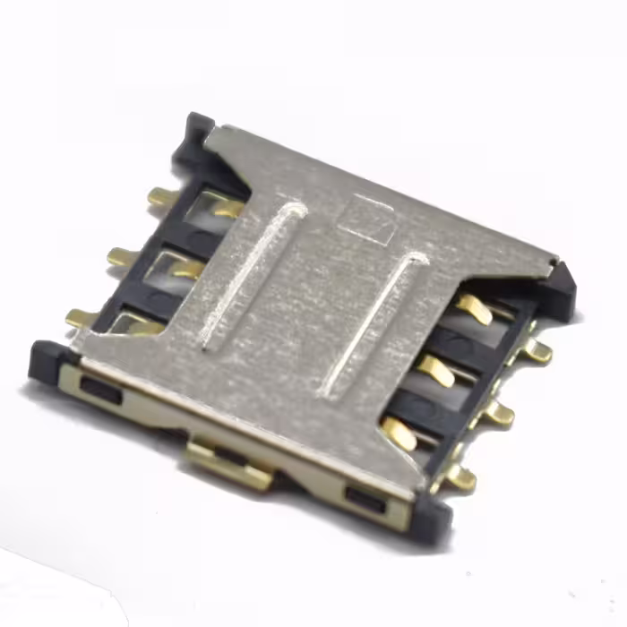 سوکت سیم کارت نانو 6PIN پلاستیکی با هولدر فلزی