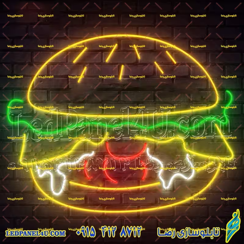 تابلو نئون فلکسی همبرگر کد17037