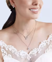 💍نیم ست جواهری دولاین خاص و زیبا با طراحی ژورنالی جواهرات ؛ نقره عیار 925 (N_4151)