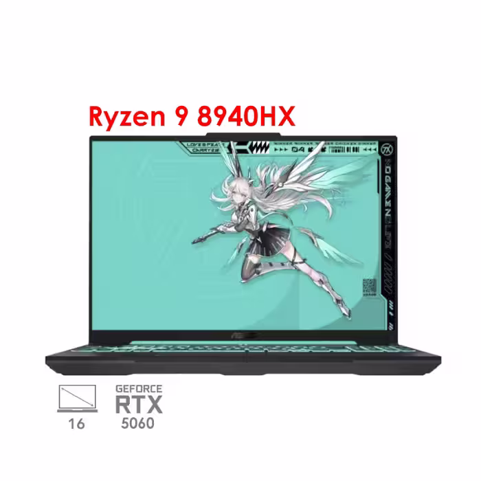 لپ تاپ گیمینگ ایسوس تاف ASUS TUF A16 FA608PM R9 8940HX RTX 5060 115W 16G 1T 2.5K 165Hz 2025 - پی بی 360