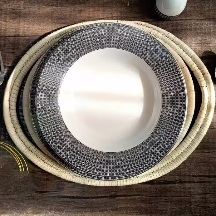 زیربشقابی حصیری دسته دار