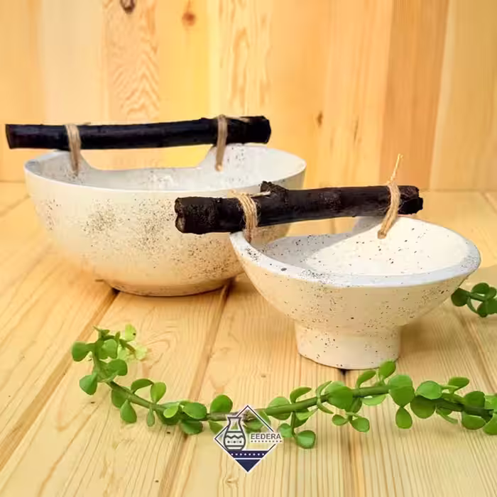 کاسه دو عددی سفید طرح نیلوفر