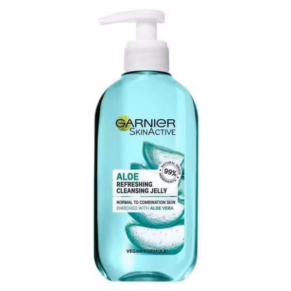 ژل شستشوی صورت گارنیه  حجم 200 میلaloe Vera پاک کننده مناسب پوست های نرمال تا مختلط  ساخت لهستان