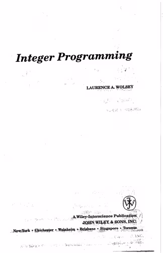 خرید و دانلود نسخه کامل کتاب Integer Programming