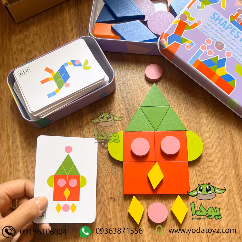 پازل اشکال کودک با درجه سختی سخت - shapes puzzle