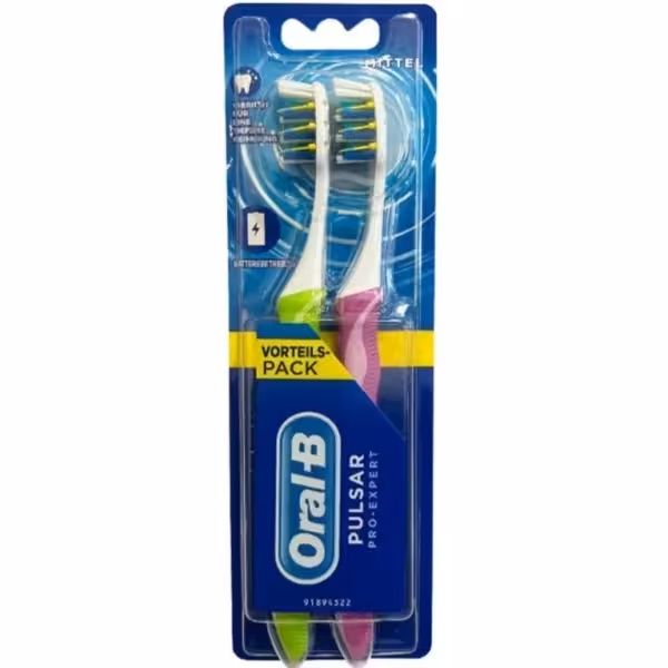 پک مسواک اورال بی  ساخت ایرلند pulsar pro expert سایز 40 متوسط باطری خور