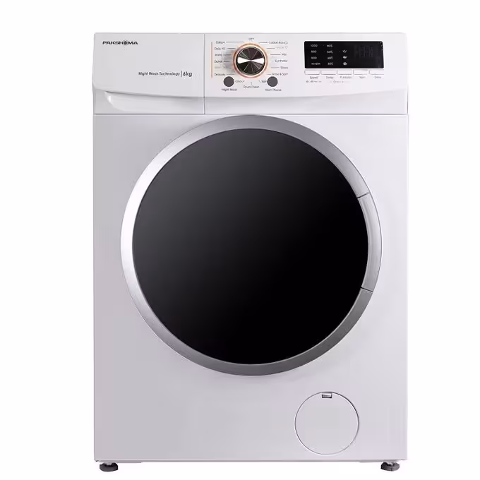 ماشین لباسشویی پاکشوما مدل UWF 20800 ST ظرفیت 8 کیلوگرم استیل