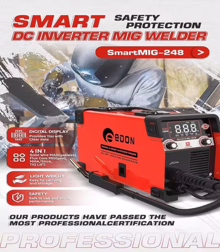 دستگاه جوش اینورتر 4 کاره 248 آمپر CO2 ادون edon مدل SMART MIG248