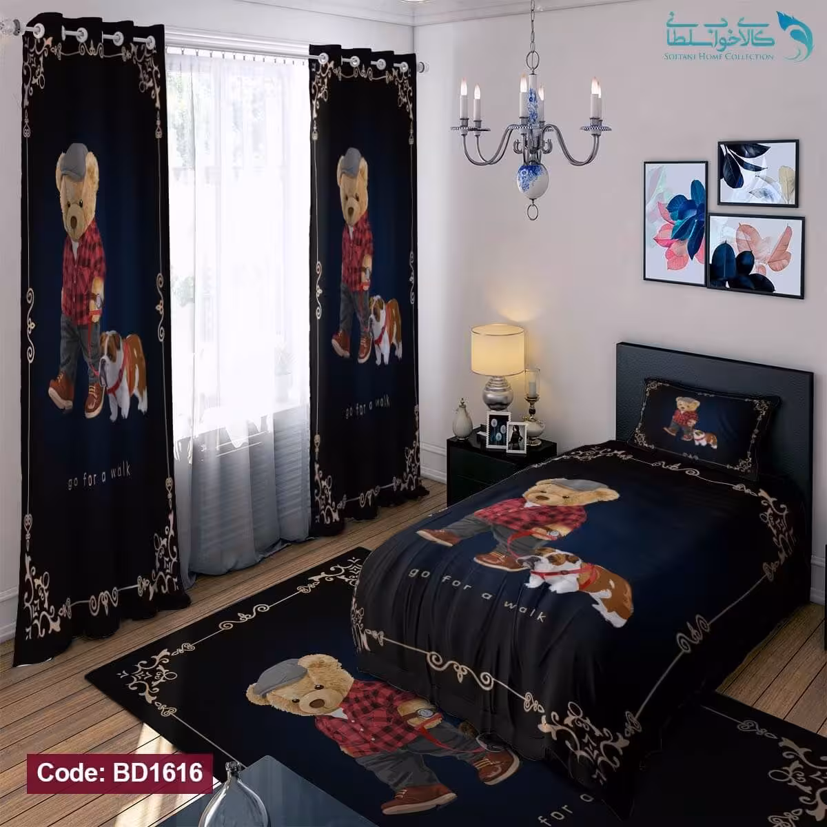 روتختی طرح تدی جنتلمن یکنفره کد BD1616