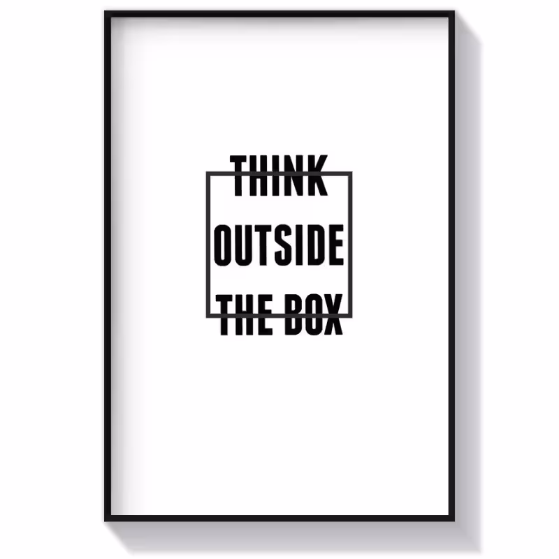 تابلو تایپوگرافی Think Outside The Box