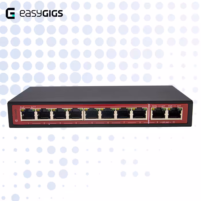 سوییچ 8 پورت PoE ایزیگیگز مدل SWU-1401-10GP