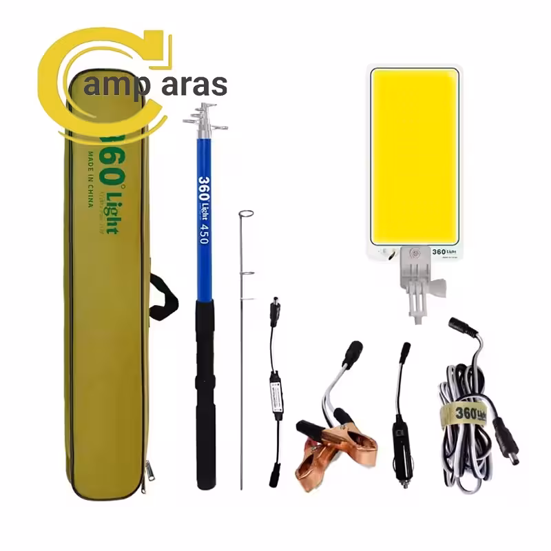 چراغ کمپینگ لنسری 360 لایت 600 وات مدل FR-04 COB طول 4.5 متر - کمپ آراس