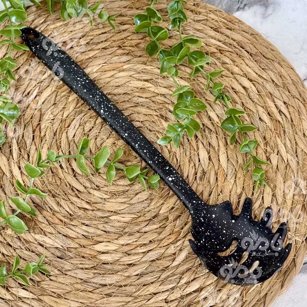 چنگال ماکارون خال خال Z18 ساده مشکی