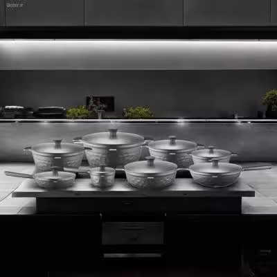 سرویس قابلمه 16 پارچه چدن گرانیت عرشیا مدل 3301