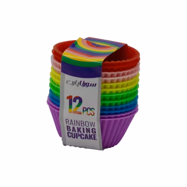 قالب کاپ‌ کیک رنگین ‌کمانی 12 عددی سورناپارت