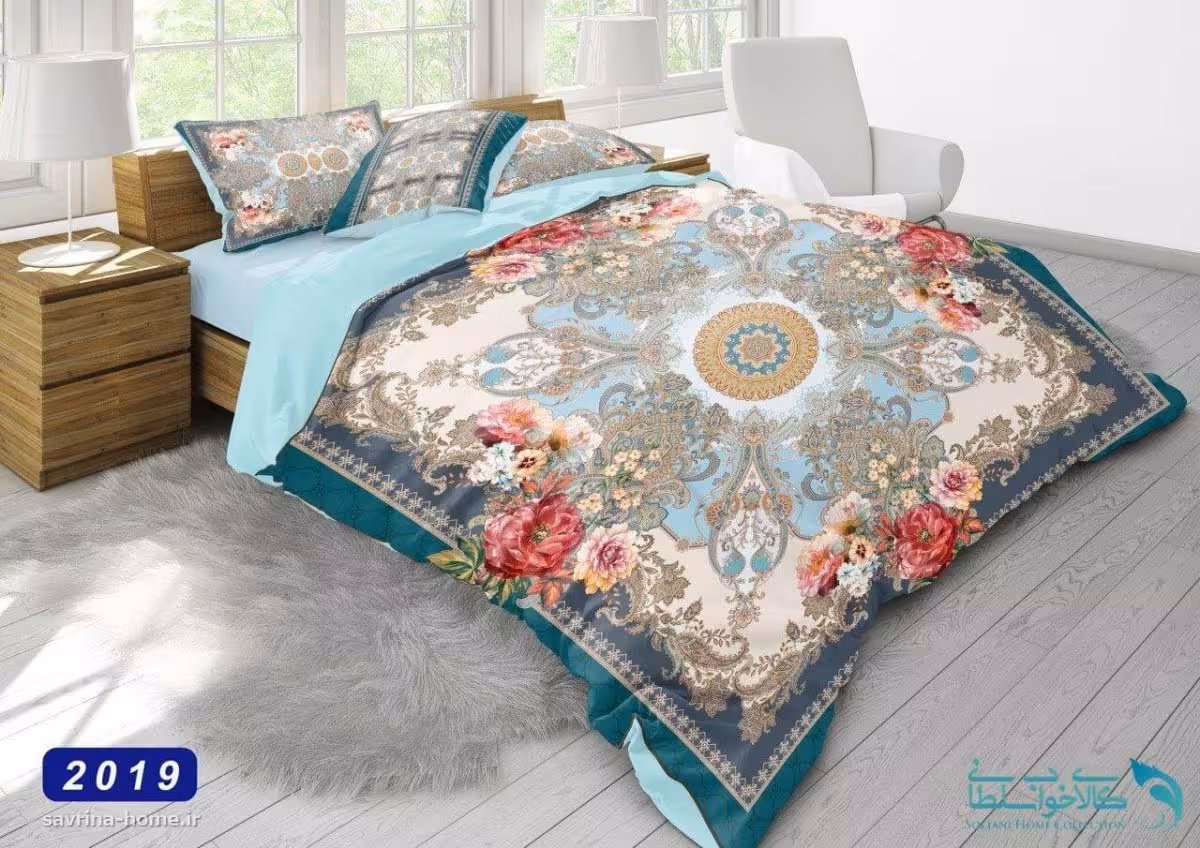سرویس لحاف سه بعدی مدل بته جقه کد 2019 دونفره 6 تکه