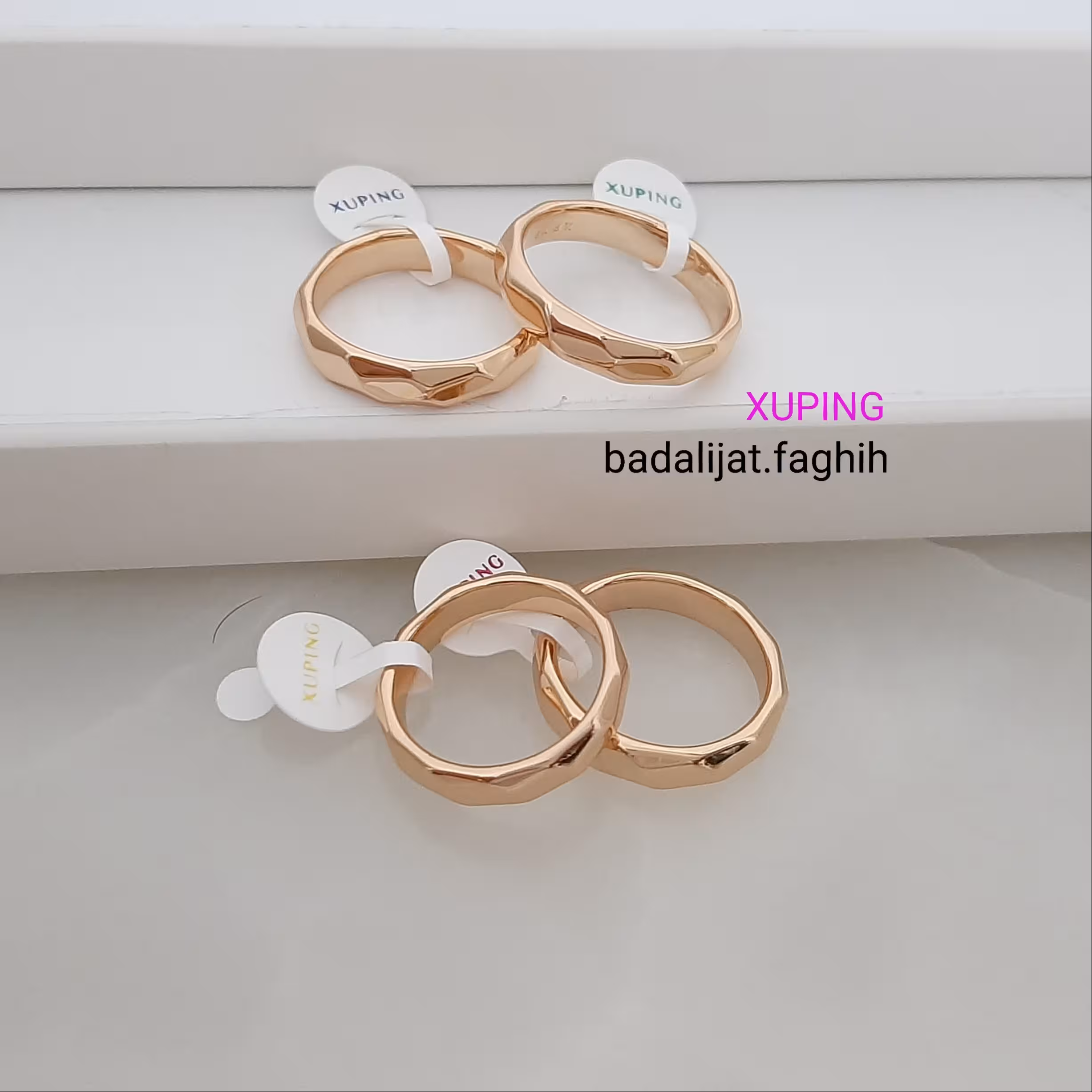 حلقه رینگ شش ضلعی ژوپینگ فوق العاده خاص و لاکچری آبکاری طلا شده و کاملا رنگ ثابت 