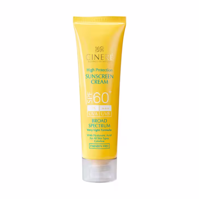 کرم ضد آفتاب SPF60  بدون رنگ سینره مناسب انواع پوست 50 میلی لیتر | Cinere Sun Screen Cream SPF60  For All Skin Types
