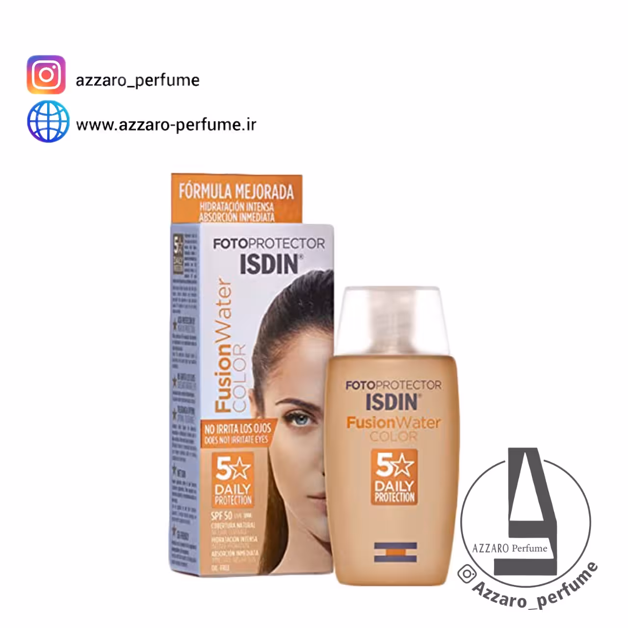 ضدآفتاب فیوژن واتر رنگی ایزدین SPF50 رنگ light