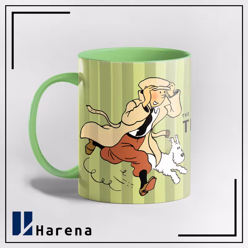 ماگ داخل رنگی تن تن در گوش شکسته