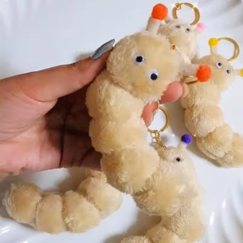 اسباب بازی جاسوییچی کرم ابریشم پشمالو جاسوئیچی سرکلیدی