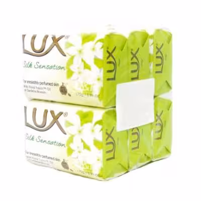 صابون کرم دار لوکس LUX رایحه شکوفه گاردنیا وزن 170 گرم بسته 6 عددی