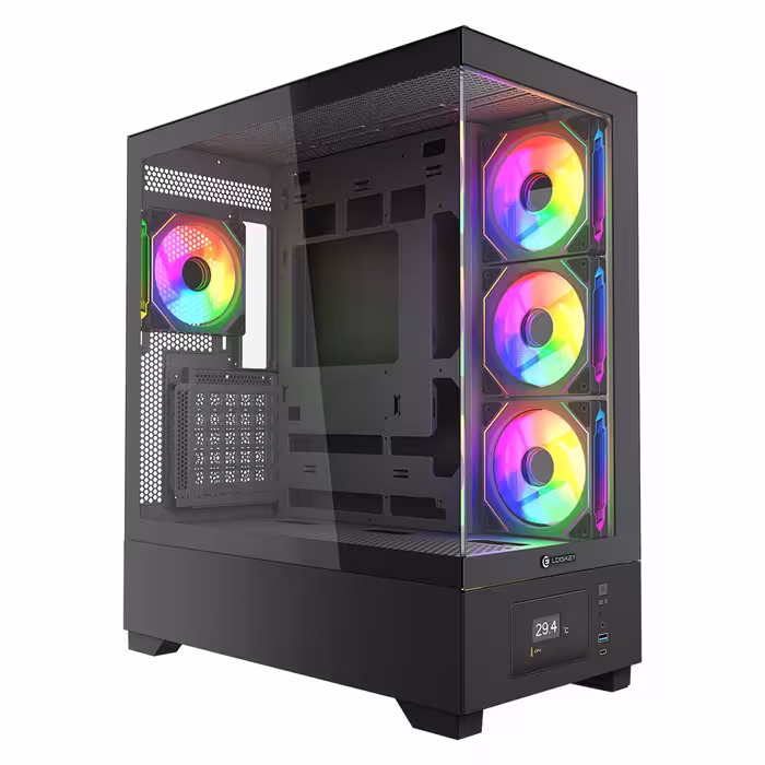 کیس کامپیوتر لاجی کی مدل C674B ARGB Mid Tower مشکی