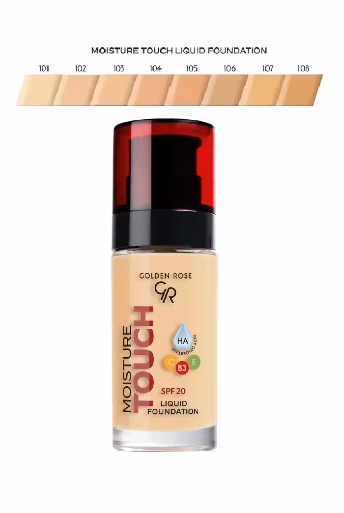 کرم پودر گلدن رز مدل MOISTURE TOUCH شماره 107