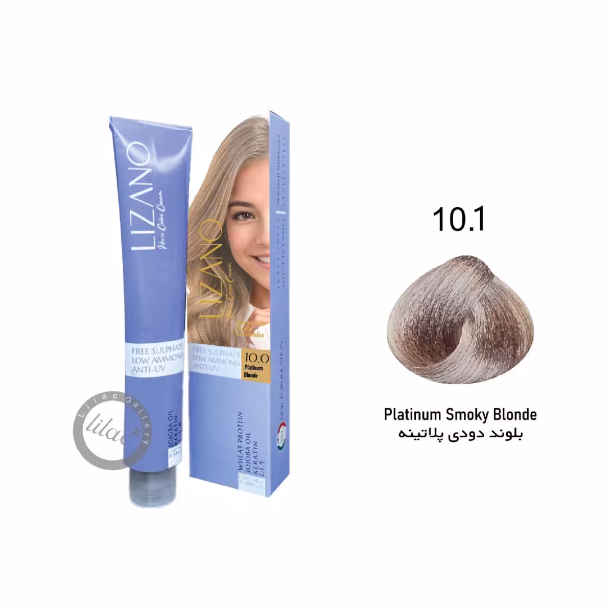 لیزانو lizano رنگ مو شماره 10.1 بلوند دودی پلاتینه 100 میل