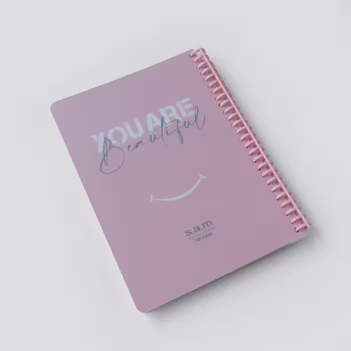 دفتر خط دار 100 برگ تیک تاک صورتی سم (s.a.m)