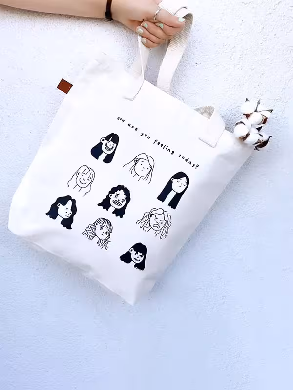 توت بگ سفید طرح دختر مود