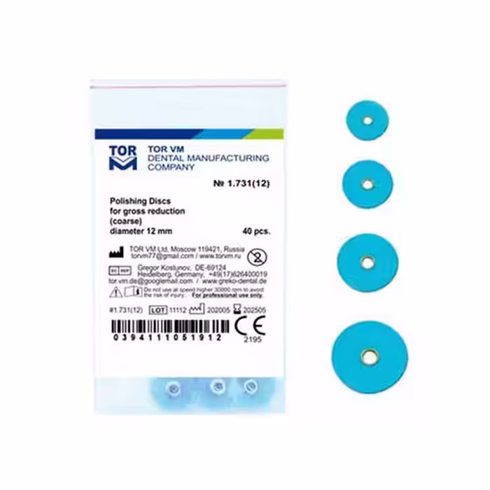 دیسک پرداخت مرکزدار آبی |TORVM | POLISHING DISCS 40PCS