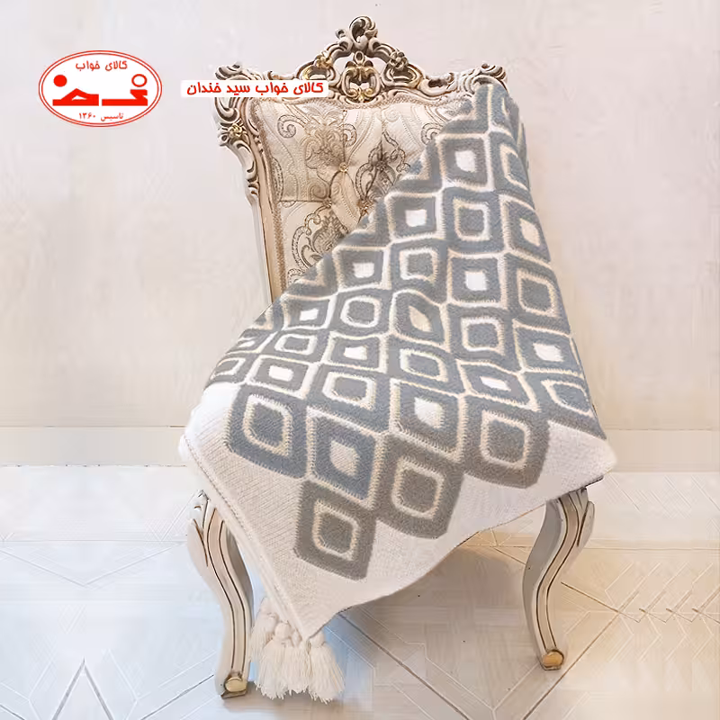 شال مبل تمام برجسته خاکستری