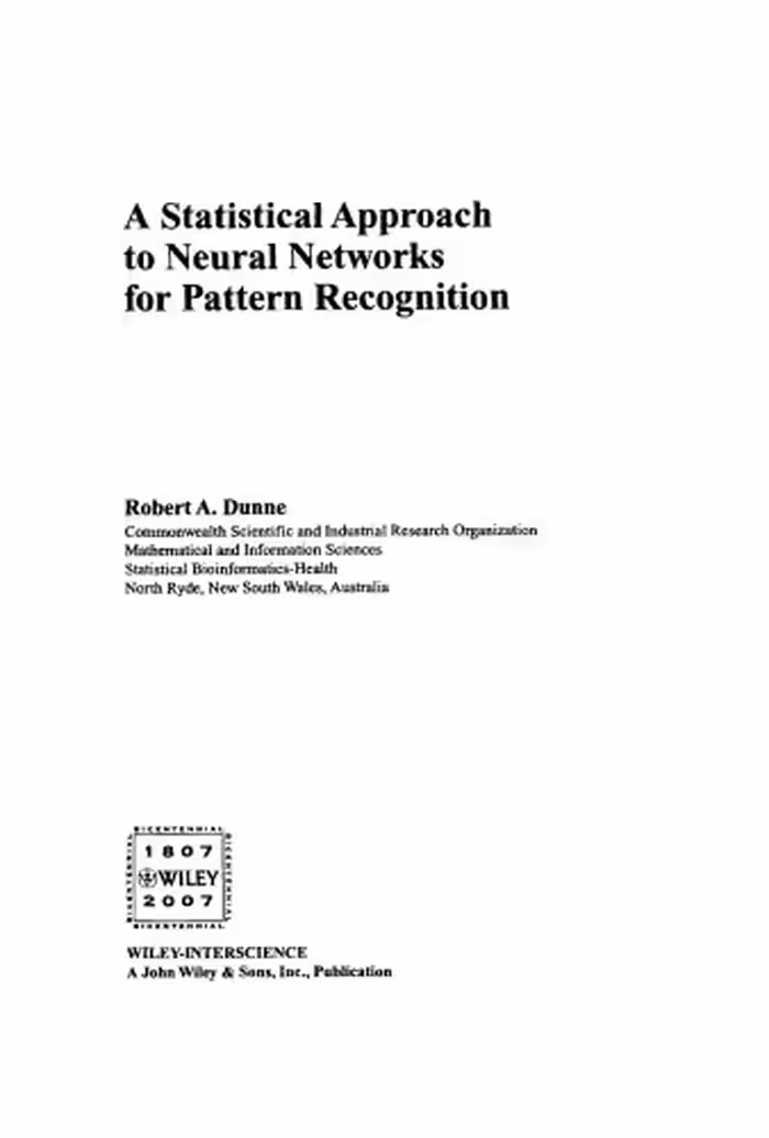 خرید و دانلود نسخه کامل کتاب A Statistical Approach to Neural Networks for Pattern Recognition (Wiley Series in Computational Statistics)